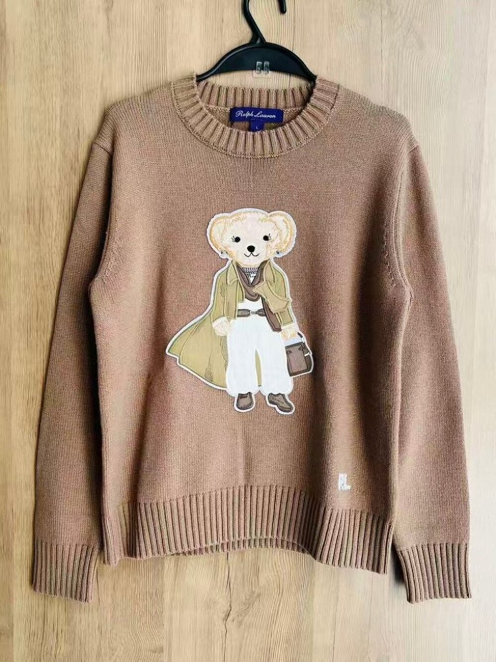 Ralph Lauren Lady Polo Bear Wool Cashmere Crewneck Sweater